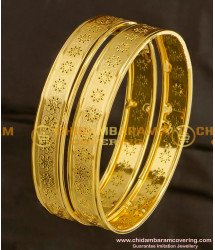BNG083 - 2.8 Designer Gold Plated Flower Pattern Bangle Buy Online 