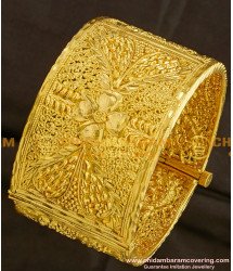 BNG089 - 2.6 Size High Quality Designer Broad Kada Screw Opening Bangle Online