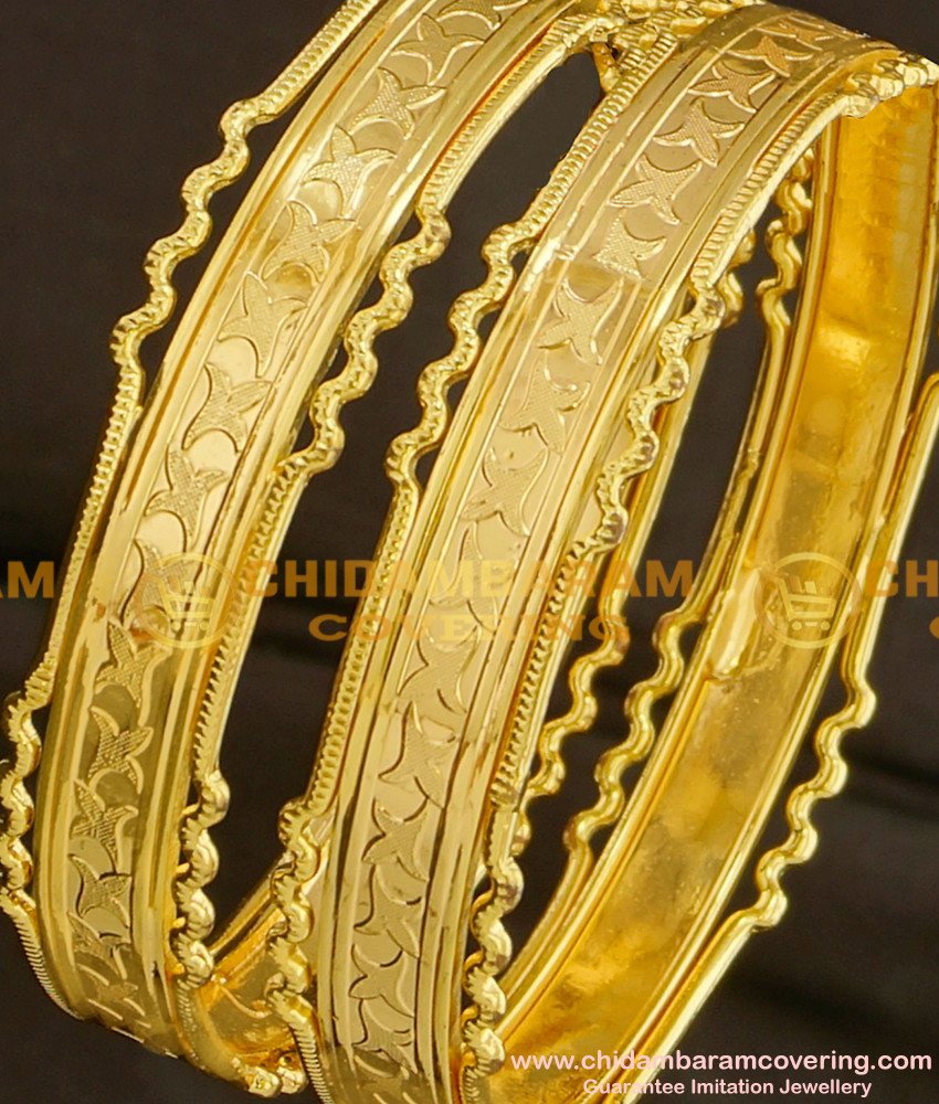 BNG091 - 2.4 Size Latest Beautiful One Gram Gold Plated Bangles Buy Online 