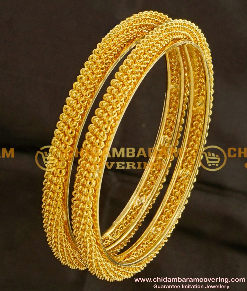 BNG092 - 2.4 Size New Style Designer Bangles Set from Chidambaram Covering