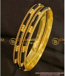 BNG093 - 2.8 Size Traditional Collection Black Bead/Karimani Bangles for Women