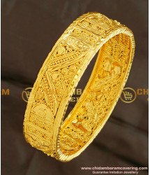 BNG102 - 2.4 Size Gold Plated Single Broad Kada Bangle for Girls