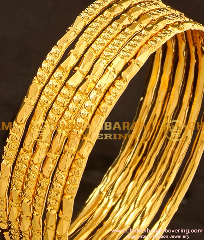 BNG110 - 2.4 Size One Gram Gold Daily Wear 6 Pcs Bangles Imitation Bangle Online