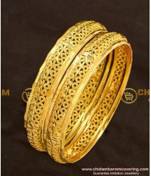 BNG122 - 2.6 Size Real Gold Colour Unique Design Bangles Collections Online