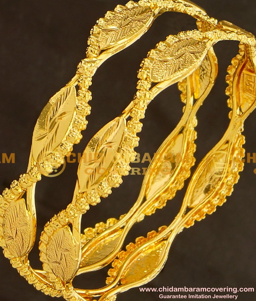 BNG124 - 2.4 Size South Indian One Gram Gold Bangles Design for Women 