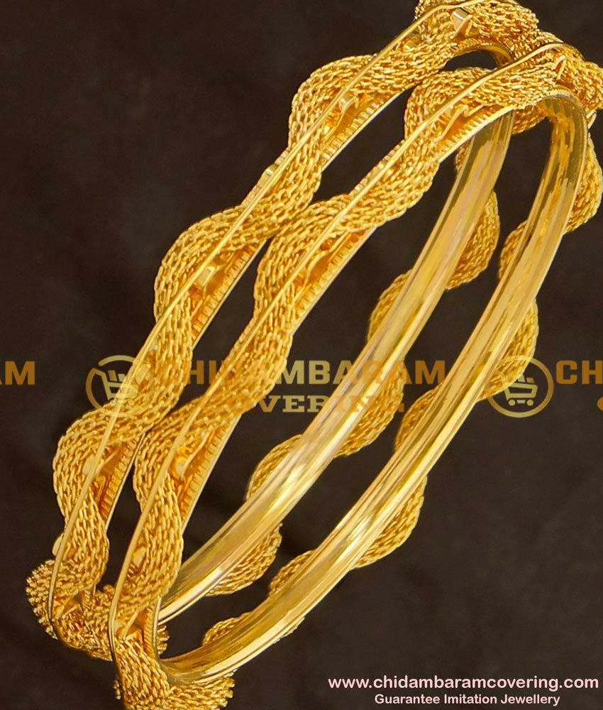BNG125 - 2.8 Beautiful New Pattern Twisted Bangle Design Online