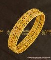 BNG128 - 2.6 Size New Designer Multi Stone Gold Style 1 Gram Gold Plated Bangle Buy Online