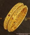 BNG140 - 2.6 Size Elegant Finish Light Weight Die Gold Stone Bangles Online