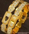 BNG144 - 2.4 Size Buy White Rhodium Finish Designer Bangles Die Gold Bangles Online