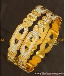 BNG147 - 2.4 Size Latest Design Gold Platinum Plated Bangle for Girls and Women 