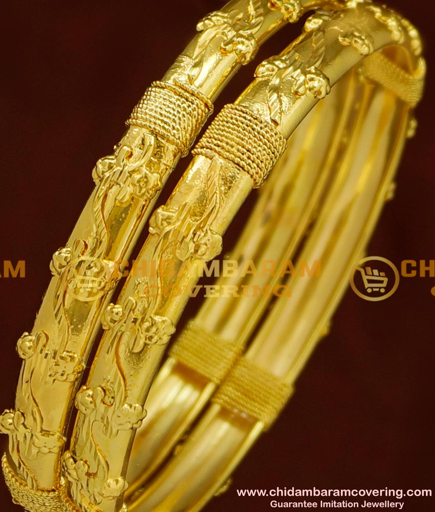 BNG151 - 2.6 Size Light Weight Daily Wear Gold Covering Guarantee Bangle Buy Online