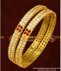 BNG160 - 2.8 Size Traditional Impon Gold Bangle Design First Quality Panchaloha Bangles Online