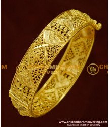 BNG161 - 2.4 Size Stunning Gold Party Wear Broad Single Kada Bangle Online Shopping