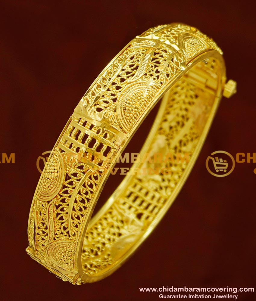 BNG162 - 2.6 Size Screw Type New One Gram Gold Kada Bangles Design for Ladies 