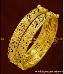 BNG163 - 2.4 Size Screw Type Gold Look Enamel Kada Bangles at Best Price Online