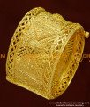 BNG166 - 2.4 Size Latest Gold Look Bridal Wear Broad Single Piece Screw Open Kada Bangle Online