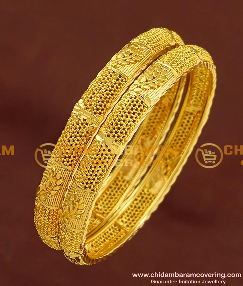 BNG170 - 2.8 Size New Pattern Gold Look Bangles Design Gold Plated Jewellery Online