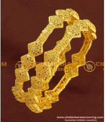 BNG172 - 2.6 Size Unique Light Weight Party Wear Bangles Design One Gram Jewellery Online