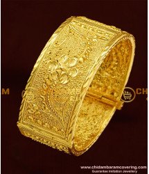 BNG174 - 2.6 Size Gold Pattern Kada Bangle Design 1 Gram Guarantee Bangle Online