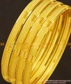 BNG181 - 2.4 Size Golden Colour Light Weight Non Guarantee Bangle Set Of 4 Pieces for Women