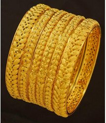 BNG188 - 2.8 Size Latest 6 Piece Bangles Set Bridal Wear Dye Gold Bangles for Wedding 