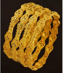 BNG191 - 2.6 Size Beautiful Light Weight Gold Bangles Designs Dye Gold Bangles Indian Wedding Bangles Set Buy Online