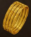 BNG193 - 2.6 Size Light Weight Gold Cutting Bangle Design Dye Gold Set Of 4 Pieces Bangle for Women