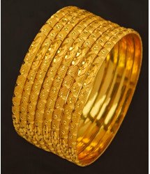 BNG196 - 2.4 Size Latest 8 Pieces Thin Bangles Set Collection Non Guarantee Bangles Online