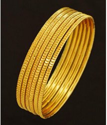 Bng208 - 2.4 Size 6 Pieces Latest Daily Wear Gold Design Thin Bangles Indian Artificial Bangles Set Online
