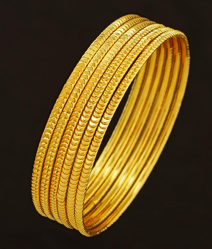 Bng208 - 2.4 Size 6 Pieces Latest Daily Wear Gold Design Thin Bangles Indian Artificial Bangles Set Online