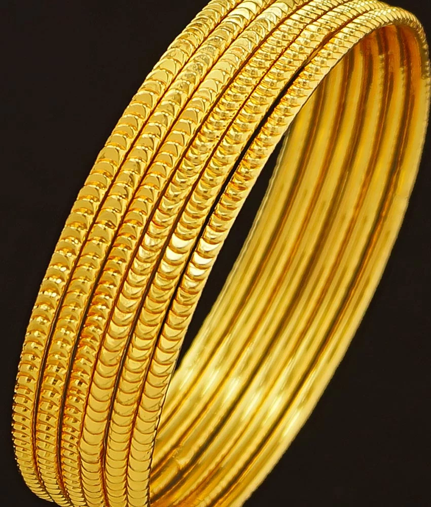 Buy 2.10 Size 6 Pieces Latest Daily Wear Gold Design Thin Bangles ...