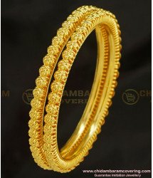 BNG218 - 2.6 Casual Daily Wear Flower Design Gold Plated Bangles Imitation Jewellery 