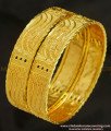 BNG219 - 2.4 Size Indian Bridal Gold Look Broad Plain Bangles Design Gold Plated Jewellery