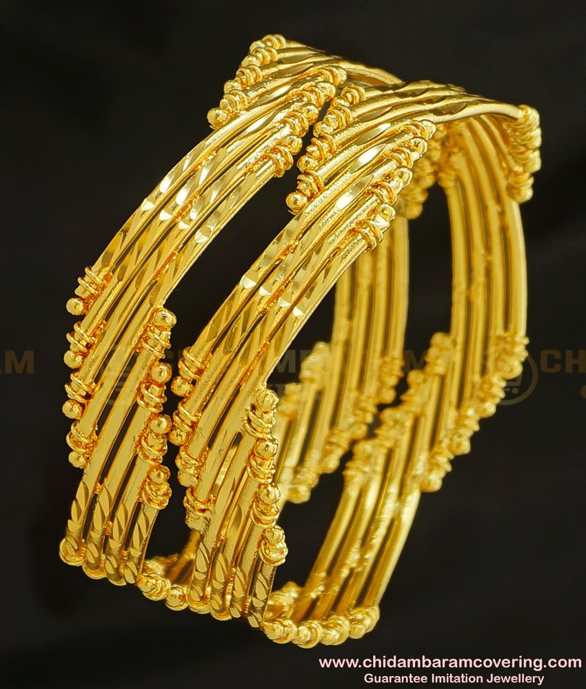 BNG222 - 2.8 Size New Pattern Curvy Shape Designer Guarantee Bangles for Wedding