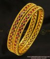 BNG223 - 2.6 Size Latest Gold Ruby Bangle Design Gold Plated Stone Bangles for Women