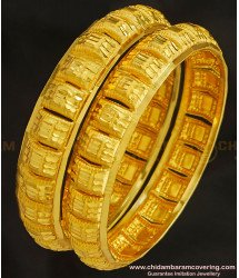BNG224 - 2.4 Size Grand Look Broad Bangle Design Dye Gold Bangles for Wedding