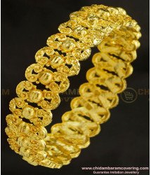 BNG226 - 2.8 Size 1 Gram Gold Party Wear Broad Single Piece Designer Bangle for Women