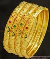 BNG234 - 2.4 Size Real Gold Colour One Gram Gold Forming Bridal Wear Enamel Stone Bangles Gold Forming Jewellery Online