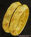 BNG235 - 2.4 Size Gold Forming Floral Design Traditional Calcutta Bangles Set Of 2 Pieces Indian Wedding Bangles Set Online