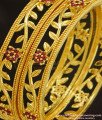 BNG236 - 2.4 Size Elegant Stylish Floral Design Ruby Stone Party Wear Bangles One Gram Gold Plated Jewellery Online