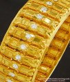 BNG243 -2.4 Size Latest Party Wear Gold Antique Look White Stone Single Kada Bangle 