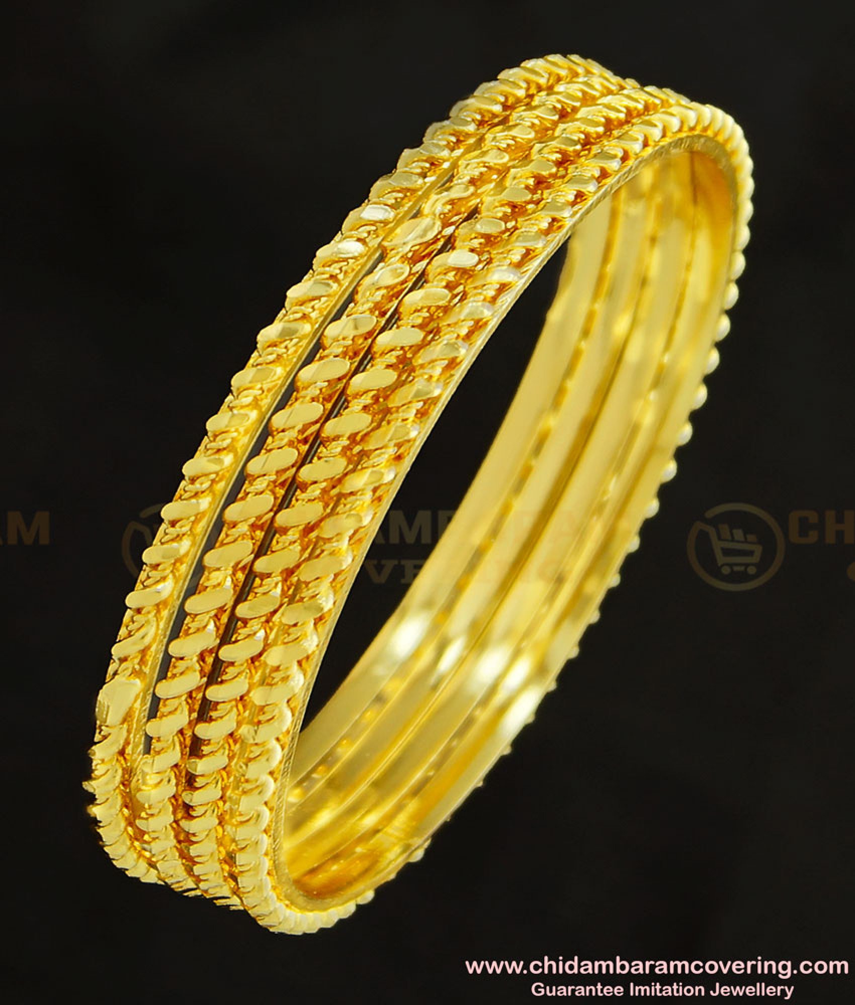 Buy Latest Gold Plated Thick Metal Daily Wear Twisted Bangles Design 4 ...