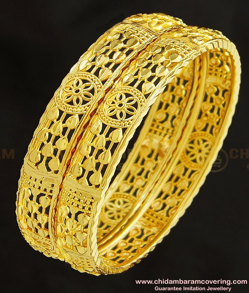 BNG258 - 2.4 Size New Arrival Kerala Gold Bangle Design Guarantee Imitation Bangles Online
