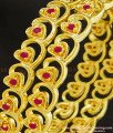BNG260 - 2.6 Size Latest Gold Plated Broad Ruby Stone Heart Design Bangles for Indian Wedding