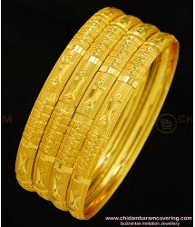 BNG277 - 2.10 Size Daily Use Gold Bangles Design Set Of 4 Pieces Bangle for Women