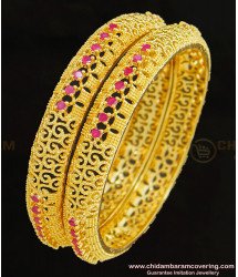 BNG285 - 2.6 Size Elegant Ad Stone Party Wear Designer Bangles One Gram Gold Plated Jewellery Online