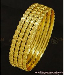 BNG286 - 2.4 Size Traditional Heart Design Hot Sale Bangles 4 Pcs Set Daily Wear Collection Online
