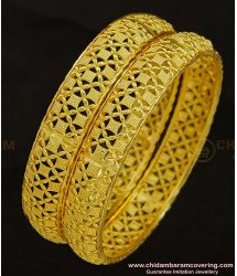 BNG288 - 2.4 Size Indian Bridal Gold Look Designer Broad Bangle Designs Gold Plated Jewellery
