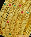 BNG289 - 2.6 Size Leaf Design Real Gold Colour Gold Forming Designer Wedding 6 Bangles Set Bridal Wear Bangles Offer Price