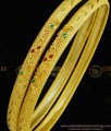 BNG306 - 2.10 Size First Quality One Gram Enamel Gold Forming Bangles Thin Daily Wear Bangles Online